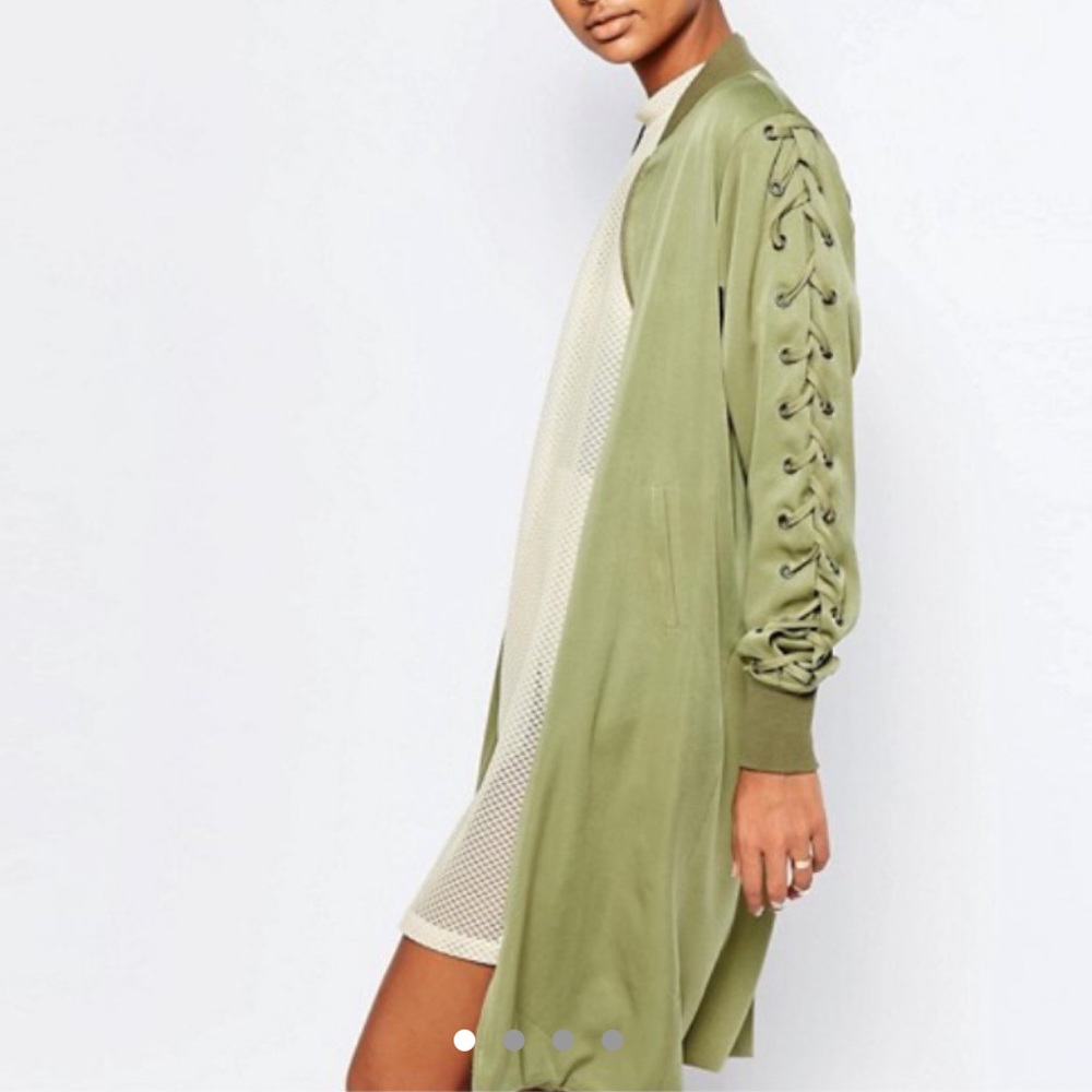 NWT Story of Lola Long Bomber Jacket